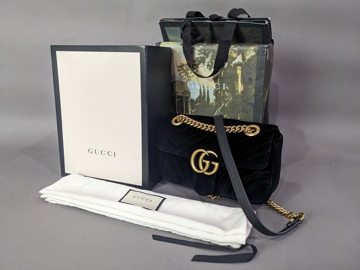 Gucci GG Marmont Velvet Matelesse Bag, with Box and Dust Bag