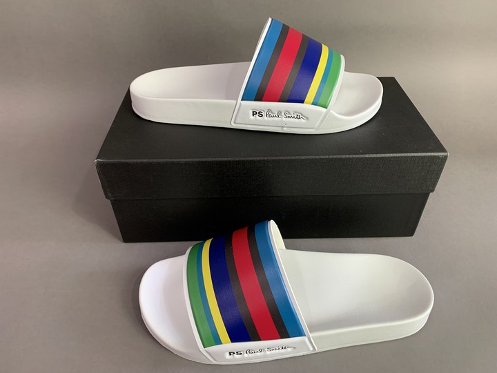 Paul Smith Stripe Sliders, Size 41-42, with Box