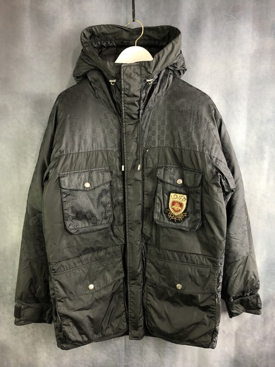 Gucci Supreme Love Patch Parka, Size Unknown