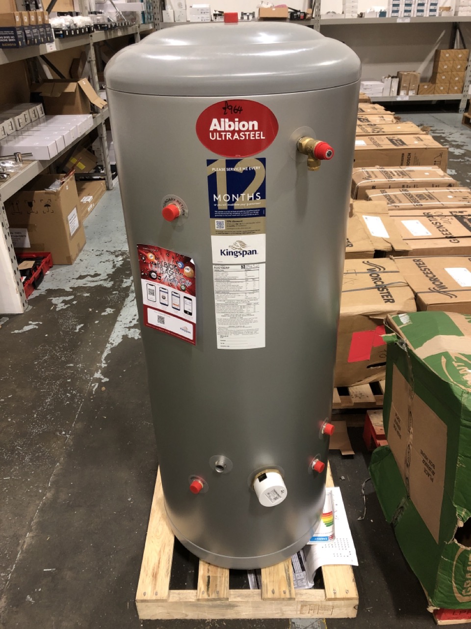 John Pye Auctions - ALBION ULTRASTEEL 210L INDIRECT CYLINDER AUI210ERP RRP  £964