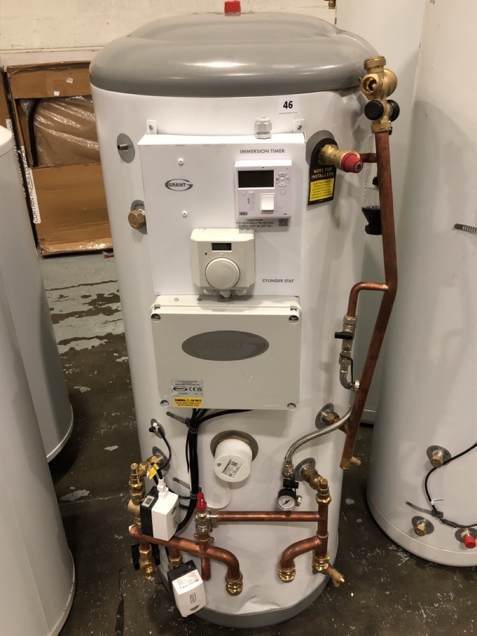 John Pye Auctions - GRANT QUICK RECOVERY SINGLE COILED PRE PLUMBED 210L  INDIRECT CYLINDER QRSC210PP RRP £2444