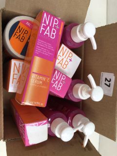 QTY OF ASSORTED BEAUTY ITEMS TO INCLUDE NIP+FAB VITAMIN C SERUM