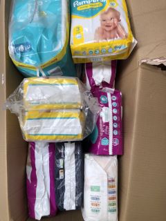 A BOX OF ASSORTED NAPPIES
