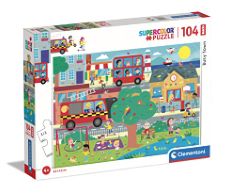 QTY OF ASSORTED CHILDREN’S TOYS INCLUDING CLEMENTONI 23766 BUSY TOWN MAXI PUZZLE 104PCS SUPERCOLOR TOWN-104 PIECES-JIGSAW KIDS AGE 4, MULTICOLOR, MEDIUM.