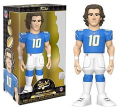 5 X FUNKO GOLD 12" NFL: CHARGERS - JUSTIN HERBERT - 1/6 ODDS FOR RARE CHASE VARIANT - COLLECTABLE VINYL ACTION FIGURE - BIRTHDAY GIFT IDEA - OFFICIAL MERCHANDISE - IDEAL TOY FOR SPORTS FANS.