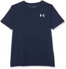 6 X UNDER ARMOUR UNDKU KIDS BACK BOX GRAPHIC SS SHORT-SLEEVE SHIRT - ACADEMY//METALLIC SILVER (408), YMD.