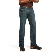 2 X ARIAT MEN'S MNS REBAR M5 DRSTR EDG STK STRT JN IRNSD JEANS, IRONSIDE, 35W 34L UK.