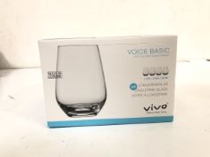 8 X VIVO PACK OF 4 BASIC LONG DRINK GLASS .