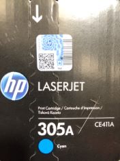 2 X HP LASERJET 305A CYAN INK CARTRIDGE .