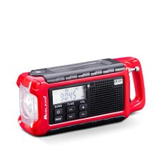 7 X MIDLAND ER200 - MULTIFUNCTIONAL PORTABLE WIND UP RADIO, EMERGENCY POWER BANK 2200MAH AND LED TORCH, SOLAR, HAND CRANK AND USB AM/FM RADIO - 1 EMERGENCY RADIO, RECHARGEABLE BATTERIES AND USB CABLE