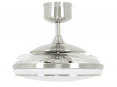 FANAWAY EVO1 LED CEILING FAN AND DIMMABLE LED LIGHT, BRUSHED CHROME.