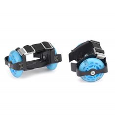 22 X XOOTZ HEEL WHEEL ROLLER SKATES, ATTACHABLE SHOE TRAINER WHEELS FOR KIDS, BOYS AND GIRLS WITH LED LIGHTS, (BLUE), ONE SIZE.