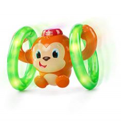 7 X BRIGHT STARTS ROLL & GLOW MONKEY CRAWLING BABY TOY WITH LIGHTS AND SOUNDS FOR 6 MONTHS AND UP.