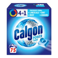 QTY OF ITEMS TO INLCUDE BOX OF ASSORTED CLEANING ITEMS INCLUDING CALGON 4-IN-1 WATER SOFTENER TABLETS, WASHING MACHINE CLEANER & LIMESCALE REMOVER, REMOVES ODOURS, LIMESCALE AND RESIDUE, DEEP CLEAN,