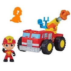 8 X BANDAI VLAD & NIKI CRAZY FUN VEHICLE - WATER BLASTING FIRE TRUCK WITH FIREFIGHTER NIKI - PUSH ALONG FIRE ENGINE AND FIRE HOSE WITH EXCLUSIVE FIREFIGHTER NIKI FIGURE AND BONUS MYSTERY ITEM, MULTIC