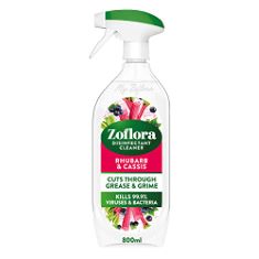 20 X ZOFLORA RHUBARB & CASSIS 800ML MULTIPURPOSE DISINFECTANT CLEANER, ANTIBACTERIAL SURFACE CLEANER, KITCHEN CLEAN SPRAY CUTS THROUGH GREASE & GRIME.