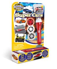 QTY OF ITEMS TO INLCUDE BRAINSTORM TOYS SUPER CARS TORCH AND PROJECTOR, ECO GLITTER GELLI BAFF PURPLE, 1 BATH OR 6 PLAY USES FROM ZIMPLI KIDS, MAGICALLY TURNS WATER INTO THICK, GLITTERY GOO, ECO, REC