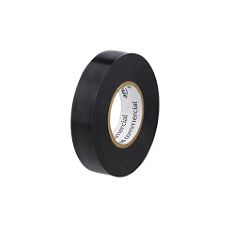 21 X COMMERCIAL ELECTRICAL TAPE, 1.9 CENTIMETERS BY 20.11 METERS, BLACK, 6-PACK.