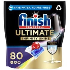 6 X FINISH ULTIMATE INFINITY SHINE DISHWASHER TABLETS BULK, SCENT : FRESH, SIZE : 80 DISHWASHER TABS, FOR ULTIMATE CLEAN AND DIAMOND SHINE.