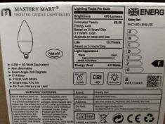 20 X MASTERY MART FROSTED CANDLE LIGHTBULBS .