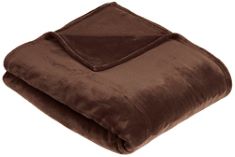 20 X BASICS - CUDDLY BLANKET, MADE OF VELVETY PLUSH, 127 X 152CM - CHOCOLATE BROWN.