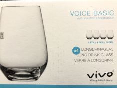 5 X VIVO PACK OF 4 LONG DRINK GLASS .