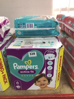 3X ASSORTED PAMPERS SIZE 6 NAPPIES