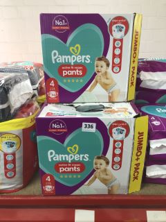 3X ASSORTED PAMPERS SIZE 4 NAPPIES