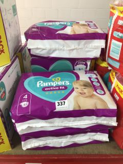 4X ASSORTED PAMPERS SIZE 4 NAPPIES