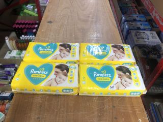 4X PAMPERS SIZE 2 NEW BABY NAPPIES