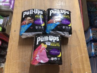 3X HUGGIES PULL UPS NIGHT TIME PANTS