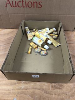 BOX OF ASSORTED ITEMS INC BURTS BEES BABY SHAMPOO & WASH 235ML