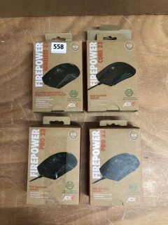 4 X ASSORTED ADX MICE INC ADX FIREPOWER WIRELESS 23