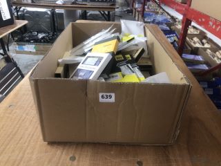 BOX OF ASSORTED ITEMS INC. TEMPERED GLASS SCREEN PROTECTORS