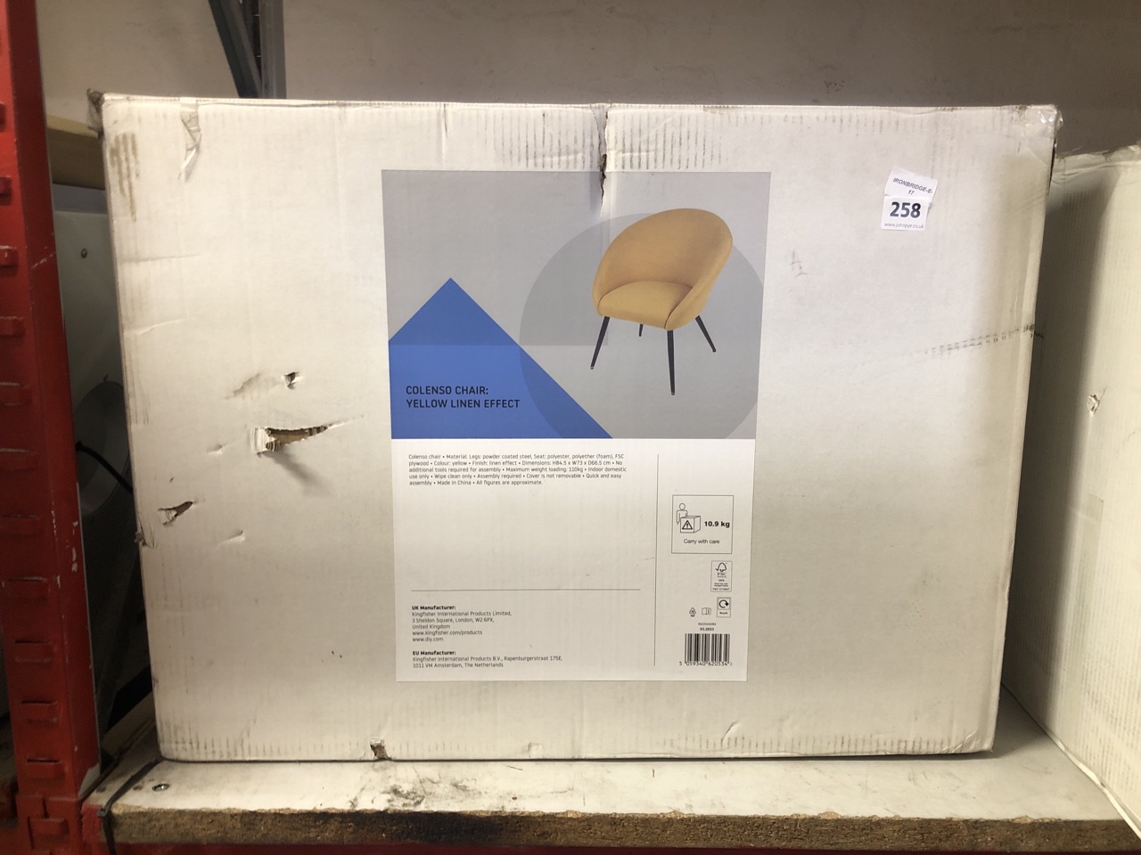 John Pye Auctions YELLOW LINEN COLENSO CHAIR LOCATION A RACK