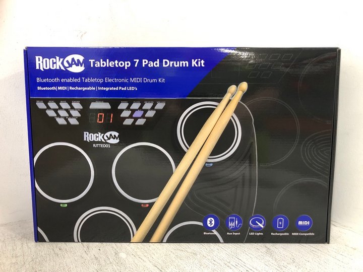 John Pye Auctions ROCK JAM TABLETOP 7 PAD ELECTRONIC MIDI BLUETOOTH