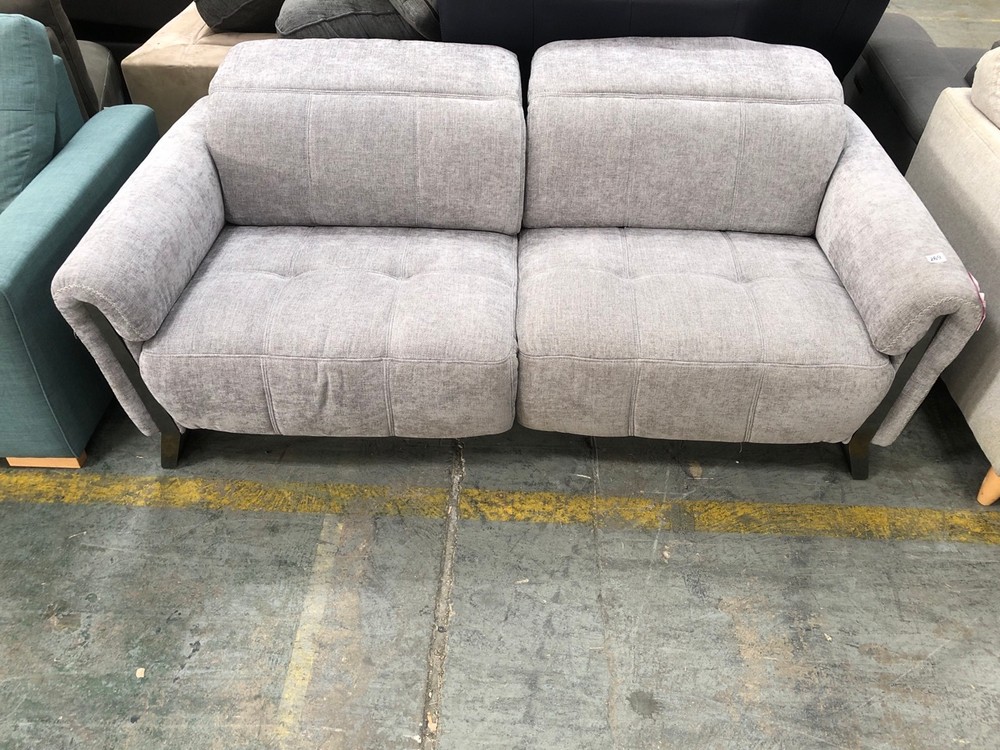 John Pye Auctions LIGHT GREY FABRIC RECLINER 2SEATER SOFA WITH