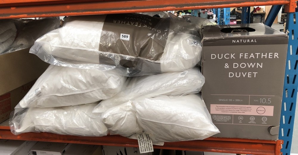 John Pye Auctions 5 X JOHN LEWIS DUCK FEATHER & DOWN PILLOWS TO INCLUDE DUCK FEATHER & DOWN