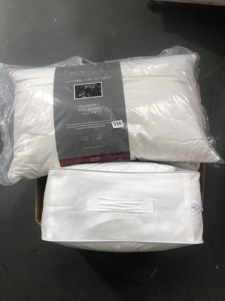 John Pye Auctions BOX OF ASSORTED JOHN LEWIS BEDDING TO INCLUDE MULBERRY SILK BLEND PILLOW
