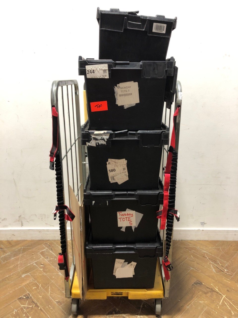 John Pye Auctions CAGE OF 'RED' COLOUR CHANGING TWISTER LAMPS / 36