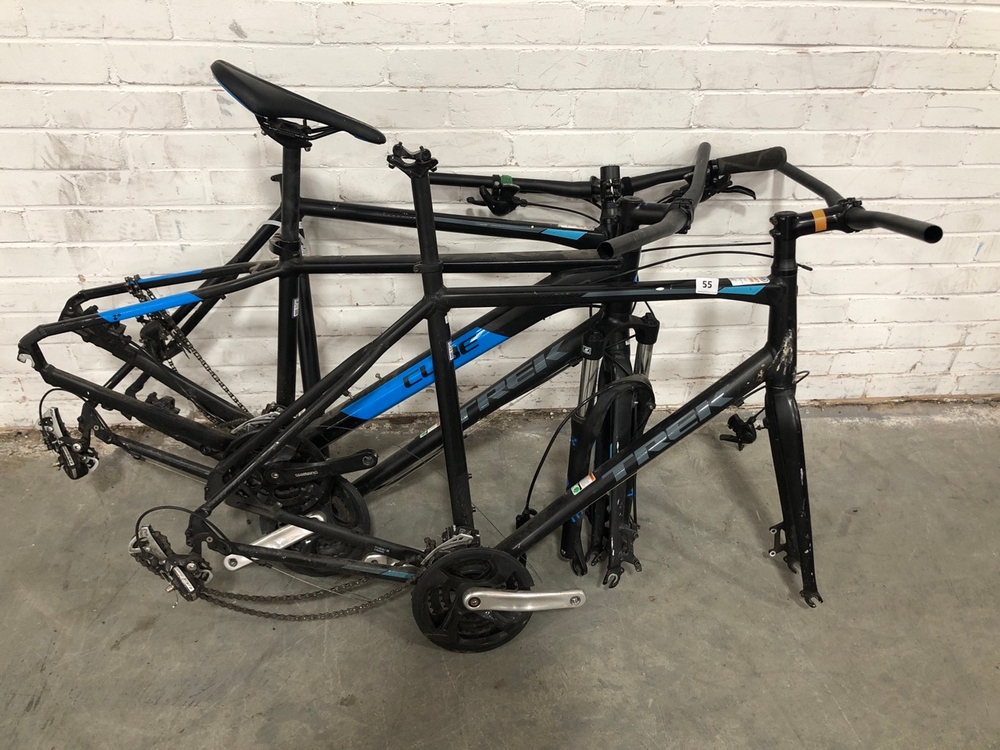 John Pye Auctions 2 X TREK MOUNTAIN BIKE FRAME PART IN BLACK / DARK