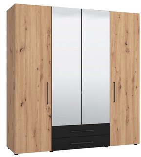 SARDINIA COMBI WARDROBE 4 DOORS 2 DRAWERS WITH SHELVES AND RAILS 1900WX580DX2100HMM IN ARTISAN OAK AND STONE FINISH - RRP £1299: LOCATION - B4