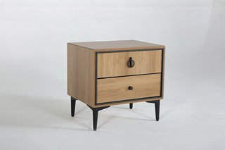 VITA OAK 2 DRAWER NIGHTSTAND 470X620X590MM - RRP £269: LOCATION - B4