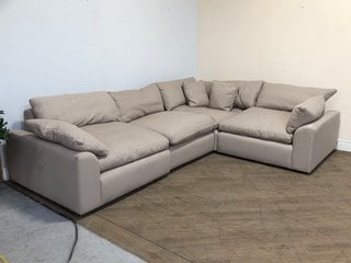 LOAF.COM CUDDLEMUFFIN LARGE RIGHT HAND MODULAR CORNER SOFA IN SANDWICH PAPER CLEVER SOFTIE - RRP £5695: LOCATION - C2