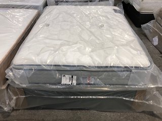 MATTRESS STORE UK 4 DRAWER DIVAN BED IN TWEED MINT & SEALY LATINA ELEVATE MATTRESS: APPROX SIZE 150 X 200CM - RRP £1949: LOCATION - C4