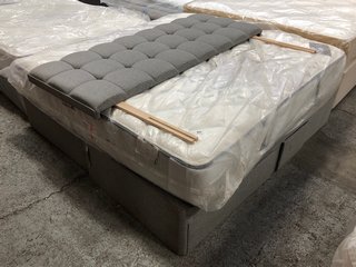 SLEEPRIGHT NO STORAGE DIVAN BED IN GREY & SEALY VENICE ELEVATE ULTRA MATTRESS: APPROX SIZE 180 X 200CM - RRP £2449: LOCATION - C5