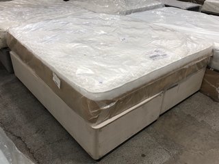 SLEEPRIGHT VICENZA NO STORAGE DIVAN BED IN CREAM & SLEEPRIGHT VICENZA MEDIUM MATTRESS: APPROX SIZE 180 X 200CM - RRP £979: LOCATION - C5