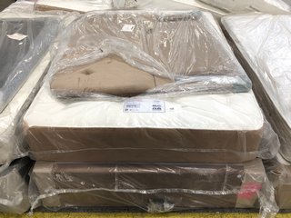 SLEEPRIGHT RUBY NO STORAGE DIVAN BED IN TAUPE WITH MATCHING HEADBOARD & SLEEPRIGHT RUBY 1400 FIRM MATTRESS: APPROX SIZE 135 X 190CM: LOCATION - C6