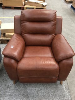 LA-Z-BOY MADISON POWER RECLINER CHAIR IN DELUXE/CINNAMON LEATHER - RRP £1979: LOCATION - B6