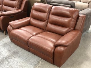 LA-Z-BOY MADISON 2 SEATER SOFA IN DELUXE/CINNAMON LEATHER - RRP £2399: LOCATION - B6